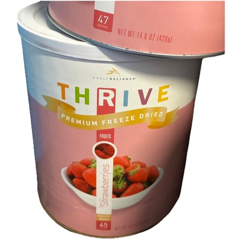 Thrive Emergency Food freeze dried Strawberries Shelf Stable Food Exp. 2035